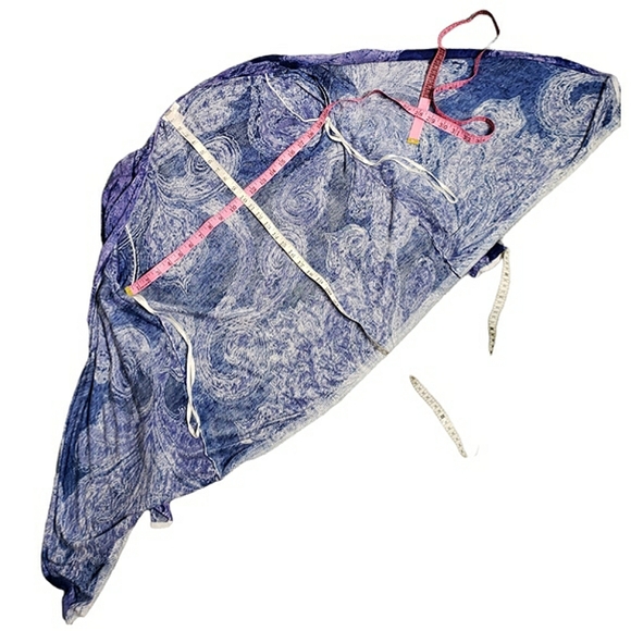 Purple Paisley Starry Night Artsy Open Rayon Knit Cardigan Boho Festival Chico's - Picture 5 of 11